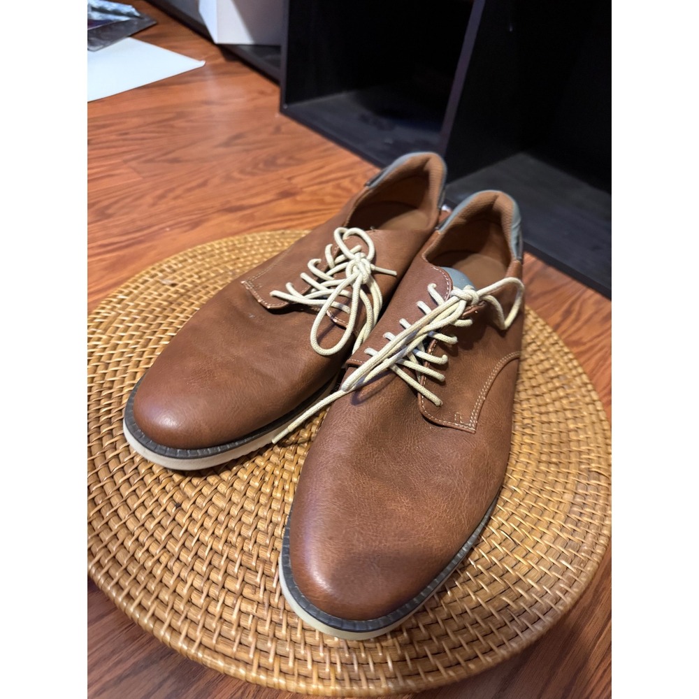 Dr. Scholls Sync Mens Brown Faux Leather Oxford Derby Shoes Size 11M SYNC - Picture 2 of 9